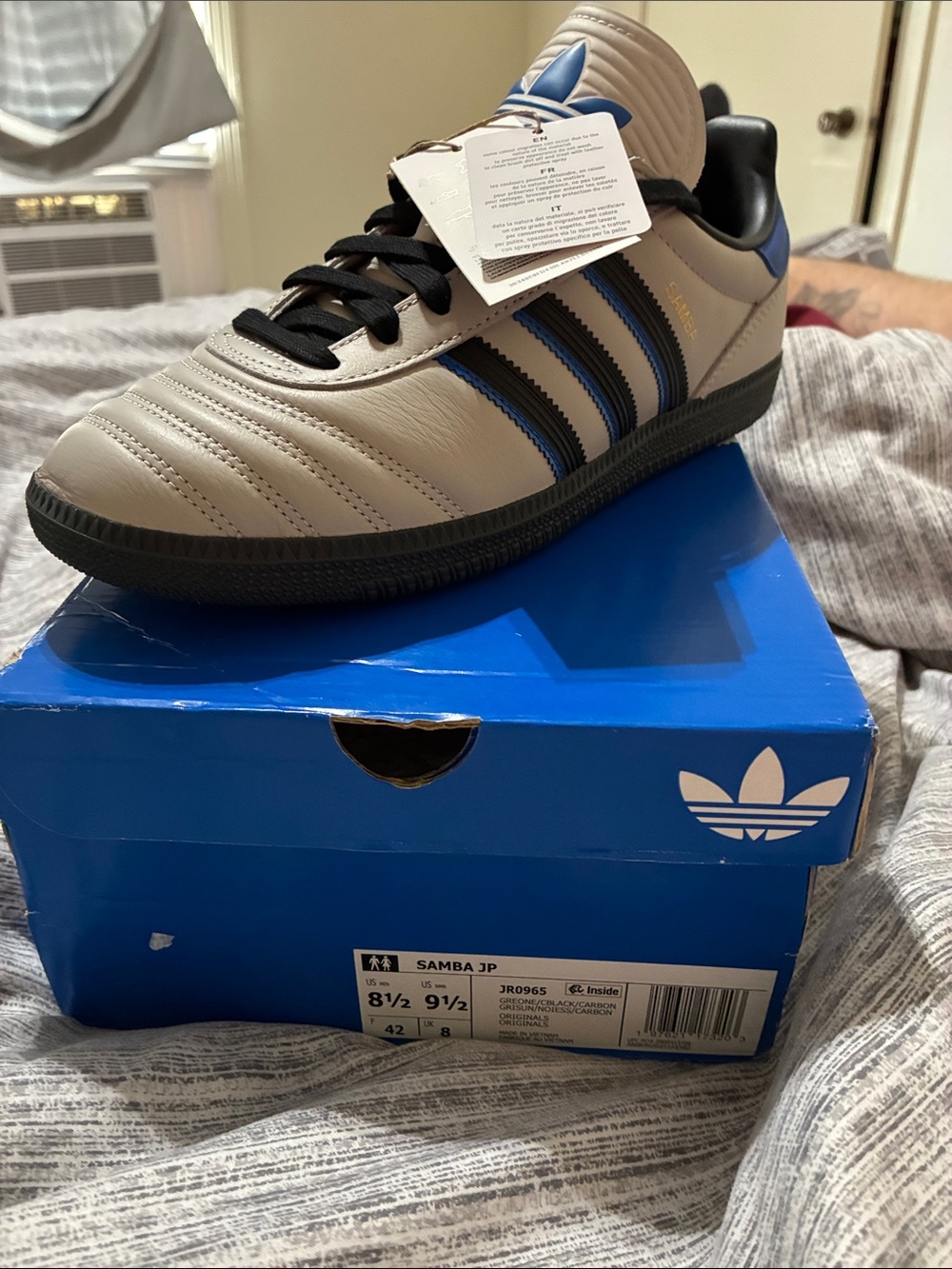 adidas Samba JP Men’s Sneakers in Grey, Black & Blue